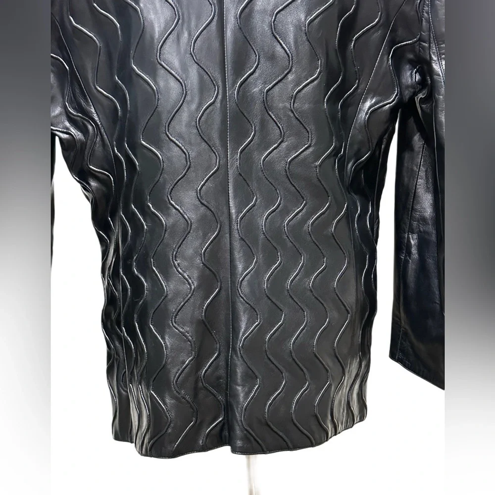 CLAUD MONTANA POUR IDEAL CUIR Paris France 1971designer fine leather Wave Blazer